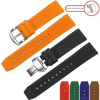 Universal Flat Interface Silicone Watch Strap 19/20/21/22mm Waterproof Rubber Watchband