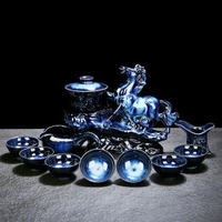 全城熱賣 - 自動茶具套裝觸碰出水新款貔貅家用自動沖茶器泡茶專用茶壺高階砂金馬到成功藍～（泡沫裝）