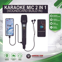 ( PROMO ) Soundcard H20 Microphone, condenser mic with built in Stereo soundcard Karaoke Wireless  –