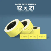 Label 12x21 mm Stiker Price Harga Sticker Printer SATO Samark Kuning Expired Date 12 x 21