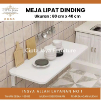 Furnitur Kamar Estetik Meja Lipat Dinding Kayu 60x40 cm Tempel Belajar Lesehan Gantung Besi Besar Ke