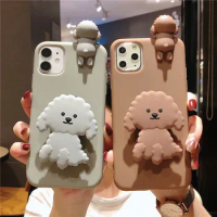 3D Cute Cartoon Dog Holder Phone Case For Huawei Honor X7 X8 X9 9X 9A 70 30S View 10 20 10I Honor 20 Pro Stand silicone Cover
