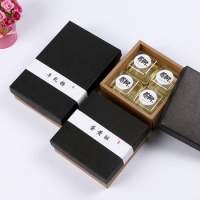2 Size Kraft Paper Cake Box With Lid Moon Cake Packing Box Wedding Festival Party Gift Packing Boxes 100pcs/lot Free shipping