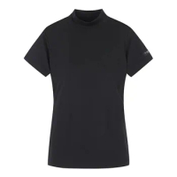 2024 St Golf Clothing Women's Flash Line Logo Cap Sleeve T-shirt Half-turtleneck Short Sleeve Slim Fit