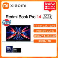 XIAOMI Redmi Book Pro 14 2024 Laptop Intel Ultra5 125H 7 155H RAM 32GB SSD 1TB 14"Inch 2.8K 120Hz Notebook Ultrabook Computer PC
