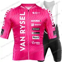 Van Rysel Roubaix Lille Métropole 2024 Cycling Jersey Set Summer Cycling Clothing Men Road Bike Shirt Suit Bicycle Bib Shorts