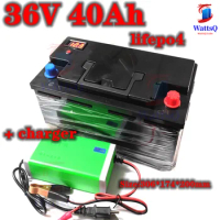 lithium 36V 40AH Lifepo4 battery BMS 12S deep cycle for 2000W 1500W scooter bike Go Cart vehicle power supply +5A charger
