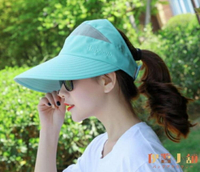 太陽帽女夏季遮陽空頂帽防曬紫外線騎車透氣涼帽【倪醬小鋪】