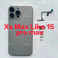 Titanium housing For iPhone XS Max Like 15 Pro Max Housing XS Max To 15 Pro Max Back DIY Back Cover Housing Battery Middle Frame