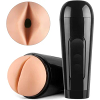 Male Realistic Textured Anus Masturbators Cup Soft Silicone Vagina Blowjob Pussy Masturbation Stroker Adult Sexy Toys for Men