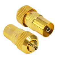 8 Pieces RF Antenna CATV TV FM Coax Cable PAL TV Female Jack Connector Adapter Gold