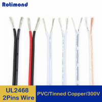 5/10/20m UL2468 Electrical Wire Tinned Copper PVC Extension LED Strip Cable 16/18/20/22/24/26/28/30 Gauge AWG Speaker Cable