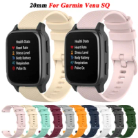 20mm WatchBand Strap For Garmin venu sq / Music / Venu 2 Plus Smartwatch Silicone Wristband Bracelet Vivoactive 3 5 Watchstrap