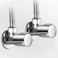 Stainless Steel Hot ＆ Cold Inlet Valve Bathroom Faucet Stop Valve Kitchen Sink Basin Triangle Valve Water Pressure Regulator
