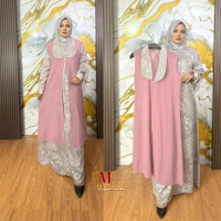 Gamis Terbaru + Outher Terpisah Model Keran Jas Korea Up To LD 140