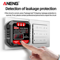 ANENG AC28 Digital Display Socket Tester US/EU Plug Polarity Phase Pheck Detector Voltage Power Socket / Leakage Switche Testing
