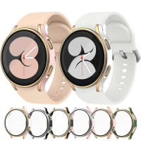 Galaxy Watch4 Case for Samsung Galaxy Watch 4 44mm 40mm Screen Tempered Glass + PC Cover Two-Color All Coverage Protector Bumper