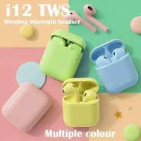 i12 Bluetooth Earphone 5.0 TWS HIFI Stereo Macaron Wireless Music Earbuds Speaker Audio Connect Devi