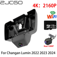ZJCGO 4K Car DVR Dash Cam Wifi Front Rear Camera 2 Lens 24h Monitor Parking for Changan Lumin 2022 2023 2024