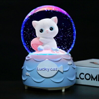 ,透明水晶球音樂盒玻璃圓球獨角獸兒童生日禮物女生夢幻八音盒擺