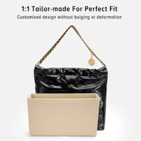 WUTA Felt Insert Bag Organizer For Chanel 22Bag Handbag Liner Bag Support Travel Portable Purse Insert With Zipper Makeup Bags