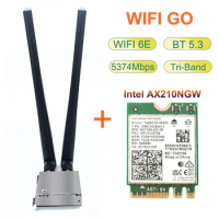WiFi 6E Intel AX210 Network Card 5374Mbps BT5.3 WiFi Go Wireless Adapter For Asus H610M-A B660M B550 Z370 X470 PC motherboard
