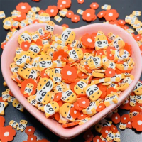 50g Cute Cow Red Mixed Flowers Slices Polymer Hot Clay Sprinkles for Slimes Filling Material DIY Nail Art Craft