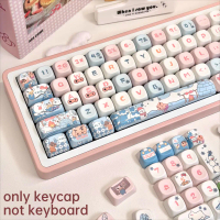 PBT Keycap MOA Cute Theme Lamb Keycap Hello Ignore 95 114 Key Dye Sublimation Mechanical Keyboard Cr