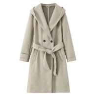 Namirazka - Winter Long Wool Coat Hoodie PREMIUM Mantel Wanita Musim Dingin dengan Desain Elegan dan