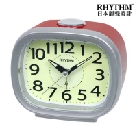 【RHYTHM 麗聲】都市晨間美學高品質夜間螢光面板貪睡夜燈鬧鐘(星光銀)