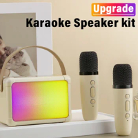 Dual Microphone Karaoke Machine Portable System for Home for Adults and Kids Bluetooth PA Speaker with 1&amp;2 Wireless Microphones