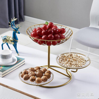歐式客廳家用三層水果盤創意零食收納框果籃多層干果瓜子點心擺盤 全館免運