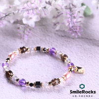 【SmileRocks 石麥】水玉青 14K紫水晶&amp;粉珍珠多寶石手鍊(珠體大小：6mm)