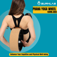 BURNLAB Yoga Wheel (32 cm) Wheel Yoga | ABS Wheel Roller | Alat Olahraga di Rumah - Black+Cork- Pila