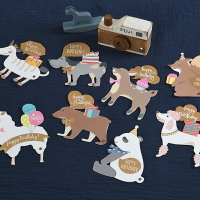 伊和諾兒童迷你祝福賀卡動物造型創意旋轉卡片生日卡MINI-1802