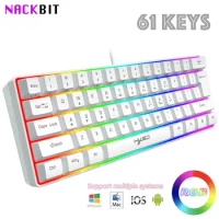 61 Keys Gaming Keyboard RGB Backlight Keyboard And Mouse Wired Gamer Keyboard for Computer MAC PS4