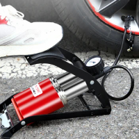 Bike Pump Foldable Foot Pedal Pump High Pressure Motorcycle Tyre Inflator Double Tube Bicycle Air Pump for Bicycle Electric Bike