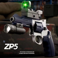ZP5 Continuous Firing Revolver Launcher Soft Dart Bullet Toy Gun CS Outdoor Weapon Tactical Pistol Model for Kids Adult