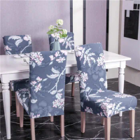 Chair Cover Elastic dining chair cover conjoined chair cover solid color simple modern family chair cover hotel chair cover