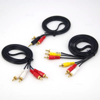 สายสัญญาณเสียงคู่สเตอริโอ 3.5 มม. ตัวผู้ เป็น 2RCA ตัวผู้ เป็น 3RCA ตัวผู้ สายเคเบิล สาย AV THB15