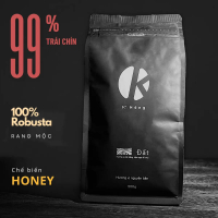 ĐẤT-500gram Cà phê 100%Robusta nguyên chất đến từ thương hiệu K’Hông Coffee-rang mộc, gu vừa, hương 