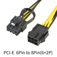PCIe 6Pin to 8Pin Power supply Cable Computer GPU P8 Female to GPU 6Pin male Extension Conversion EPS Cable