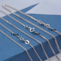 18INCH Real 18K White Gold Necklace Women Wheat Link Chain Simple Style Gift Man's Necklace
