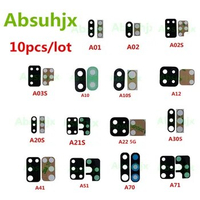 Absuhjx 10sets Camera Glass Lens With Glue Sticker For Samsung A01 A02S A03S A10 A10S A12 A20S A21S A30S A41 A51 A71 A70 A22 5G