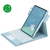 360 Rotating Retro Detachable Wireless Bluetooth Trackpad Keyboard Case Cover With Pencil Holder For 2022 iPad 10 10th Gen 10.9
