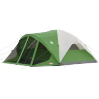 Coleman Evanston Screened Camping Tent, 6/8 Person Weatherproof Tent with Roomy Interior Includes Rainfly, Carry Bag