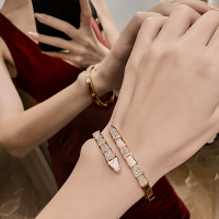 塔蘭高級感蛇形手鐲微鑲鋯石女神范手鏈ins小眾設計個性氣質手環