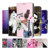 Butterfly Pattern Leather Flip Cover For Samsung Galaxy S9 S10 S20 FE S21 Ultra S22 Plus Wallet Card Holder Stand Book Cover