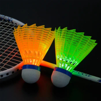 Sports 4Pcs Outdoor Light Up Lighting Balls LED Badminton Shuttlecocks Luminous Badminton Training Ball