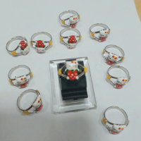cin cin anak Hello kity setrobery perak silver 925 Lapisan emas putih